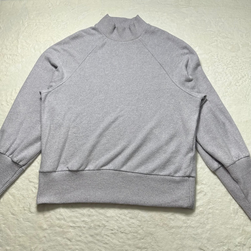 Anthropologie Lavender Purple Soft Mock Neck Long Sleeve Pullover Sweater Size L